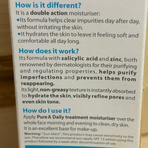 GARNIER Pure A Daily Treatment Moisturizer Salicylic Acid 40ml New - Picture 3 of 4